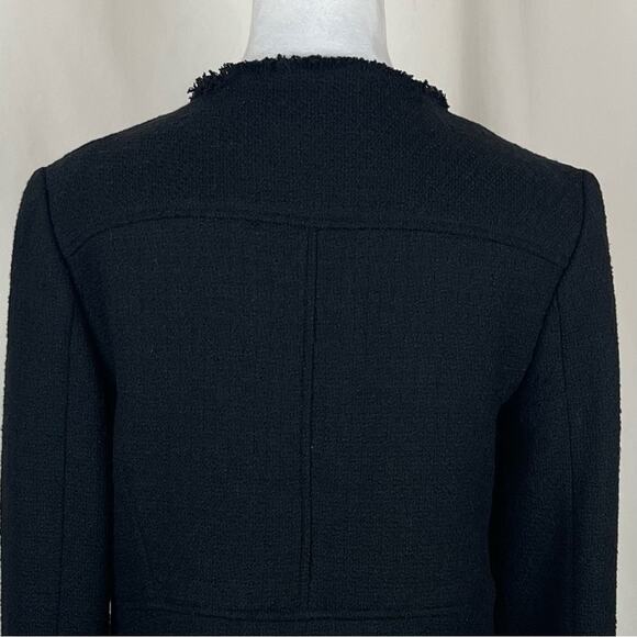 LOFT Black Raw Edge Woven Career Academia Jacket Blazer NWT Size 6 - Picture 6 of 13